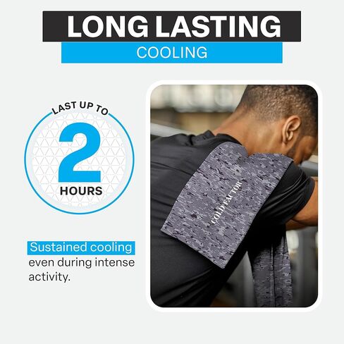 COLD FACTOR Instant Cooling Towel - Sports Cooling Towel with UPF 50+ and Reflective Protection - Moisture Wicking, Chemical-Free Evaporative Cooling for Hot Weather, Runners & Athlete (Blue, 1 Pack) in Kuwait
