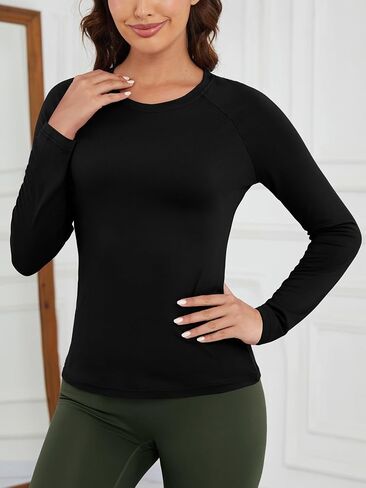 VENTELAN المرأة 2 حزمة القمصان الحرارية طويلة الأكمام Crewneck قمم ضغط قاعدة طبقة قميص الشتاء الدافئة الأزياء المحملة in Kuwait