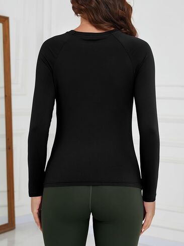 VENTELAN المرأة 2 حزمة القمصان الحرارية طويلة الأكمام Crewneck قمم ضغط قاعدة طبقة قميص الشتاء الدافئة الأزياء المحملة in Kuwait