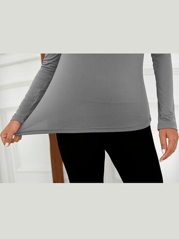 VENTELAN المرأة 2 حزمة القمصان الحرارية طويلة الأكمام Crewneck قمم ضغط قاعدة طبقة قميص الشتاء الدافئة الأزياء المحملة in Kuwait