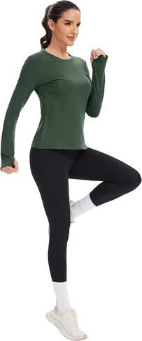 MathCat Thermal Shirts for Women Fleece Lined Long Sleeve Thermal Tops Base Layer Winter Gear Running Athletic Underwear in Saudi Arabia