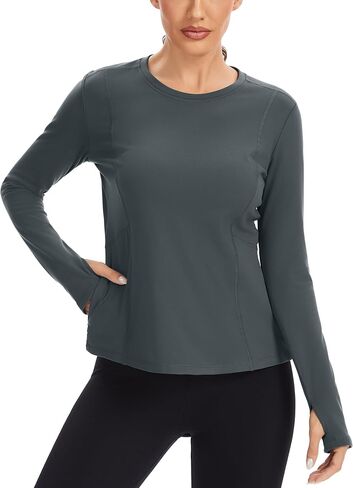 MathCat Thermal Shirts for Women Fleece Lined Long Sleeve Thermal Tops Base Layer Winter Gear Running Athletic Underwear in Saudi Arabia