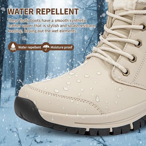 أحذية ثلج شتوية مقاومة للماء للنساء، أحذية شتوية دافئة غامضة للنساء، أحذية شتوية سهلة الارتداء للنساء مقاومة للماء in Kuwait