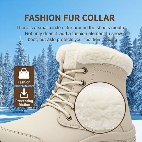 أحذية ثلج شتوية مقاومة للماء للنساء، أحذية شتوية دافئة غامضة للنساء، أحذية شتوية سهلة الارتداء للنساء مقاومة للماء in Kuwait