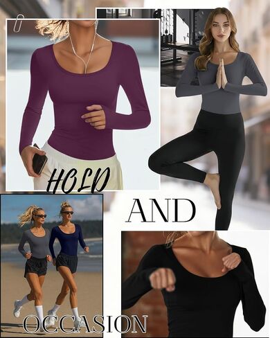 4 قطع من القمصان النسائية المضغوطة، قمصان رياضية بأكمام طويلة للتمرين، طبقة أساسية لليوجا والجري، سريعة الجفاف، تي شيرت رياضي in Saudi Arabia