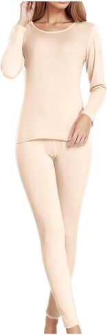 Thermal Underwear for Women Winter Warm Long Johns Womens Fleece Lined Base Layer Set with Cold Weather Bottom Top in Saudi Arabia