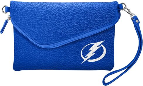 Littlearth womens NHL Tampa Bay Lightning Pebble Fold Over Crossbody Purse, Team Color, 6"x 9" x 0.75" in Saudi Arabia