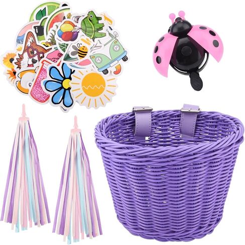 36 pcs Kids Bike Basket Set with Cartoon Sticker Children, Streamer Bell in Saudi Arabia