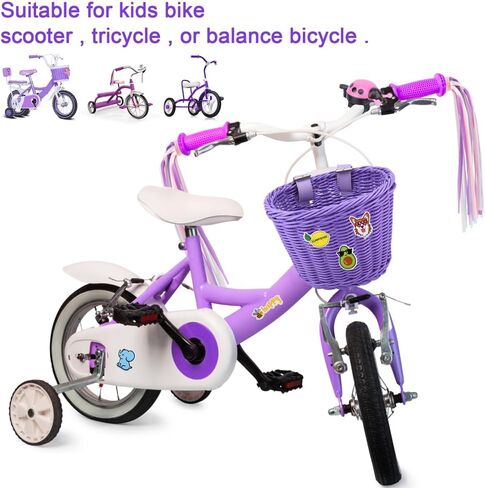 36 pcs Kids Bike Basket Set with Cartoon Sticker Children, Streamer Bell in Saudi Arabia