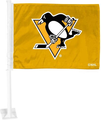 FANMATS 40573 NHL - علم سيارة بيتسبرغ بينجوينز | التزلج على الجليد البطريق الشعار الأساسي in Saudi Arabia