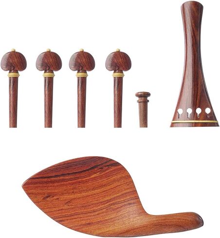 4/4 Size High-End Violin Accessories Suitable for Full-Size Violin Tailstocks 7 Pieces(4Tone Nails 1Chin Rest 1Tailstock 1Tuning Pegs） in Saudi Arabia