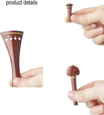 4/4 Size High-End Violin Accessories Suitable for Full-Size Violin Tailstocks 7 Pieces(4Tone Nails 1Chin Rest 1Tailstock 1Tuning Pegs） in Saudi Arabia