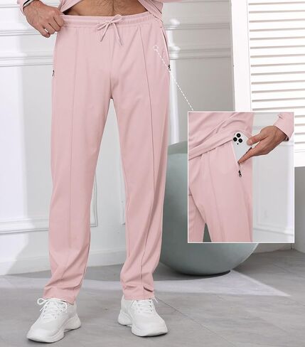 Lexiart Mens Quarter Zip Pullover Tracksuit Sun Protection 2 Piece Outfits Long Sleeve Athletic Set in Saudi Arabia