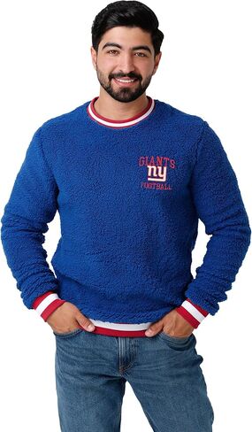 FOCO Men's Standard NFL Logo Sherpa Crewneck Sweater, Team Color in Saudi Arabia