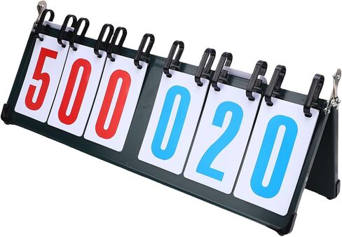Diydeg 6 Digits Scoreboard, Metal Construction Portable Tabletop Score Keeper with Non Slip Design and Water Proof PVC Cards for Basketball Table Tennis Badminton and Other Sports in Saudi Arabia