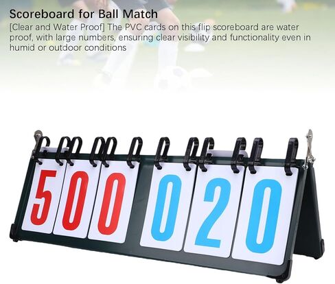 Diydeg 6 Digits Scoreboard, Metal Construction Portable Tabletop Score Keeper with Non Slip Design and Water Proof PVC Cards for Basketball Table Tennis Badminton and Other Sports in Saudi Arabia