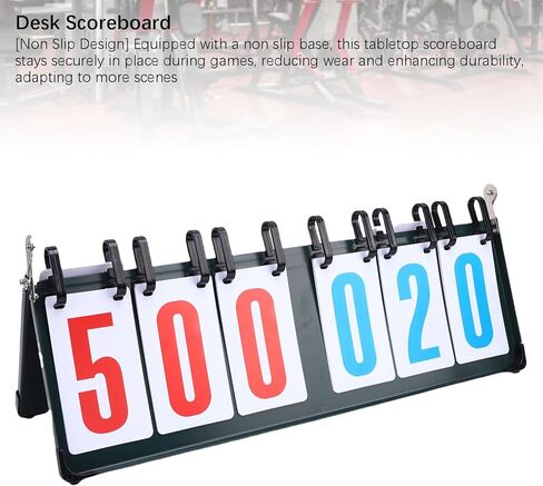 Diydeg 6 Digits Scoreboard, Metal Construction Portable Tabletop Score Keeper with Non Slip Design and Water Proof PVC Cards for Basketball Table Tennis Badminton and Other Sports in Saudi Arabia