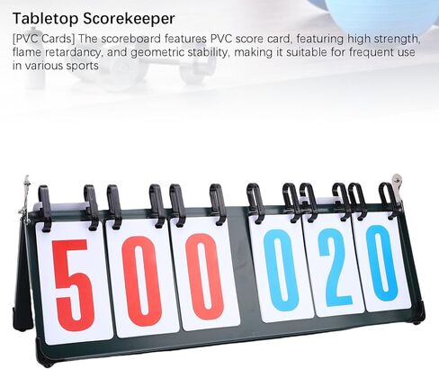 Diydeg 6 Digits Scoreboard, Metal Construction Portable Tabletop Score Keeper with Non Slip Design and Water Proof PVC Cards for Basketball Table Tennis Badminton and Other Sports in Saudi Arabia