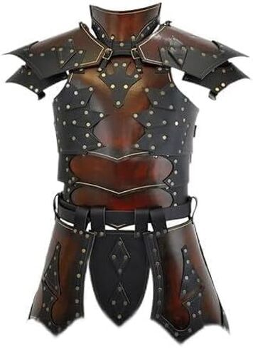 Leather Cuirass Armor, Medieval Roman Costume Breastplate, Viking LARP Armor, Brown in Saudi Arabia