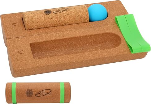 Cork Balance- Feet balance cork, Natural Wood & Cork Balancing Board for Feet Strengthening, Arch Support & Sensory Therapy Home Gym|Office Fitness Equipment for Plantar Fasciitis Relief | Foot Balance Trainer in Kuwait