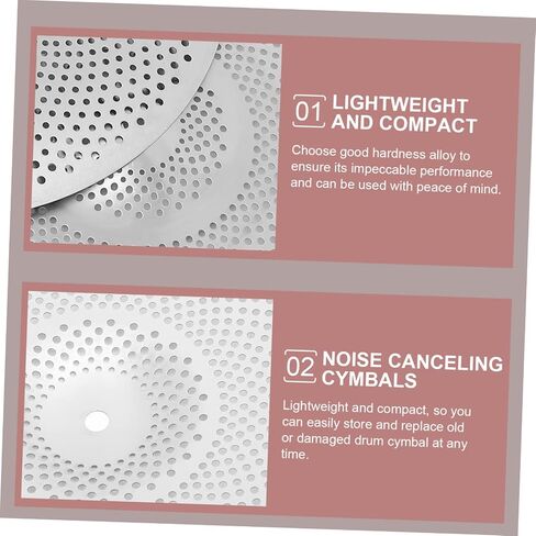 3pcs Low Volume Drum Cymbals Alloy Jazz Cymbals for Quiet Practice Noise Reduction Design for Drummers and Percussionists Lightweight and Durable in Saudi Arabia