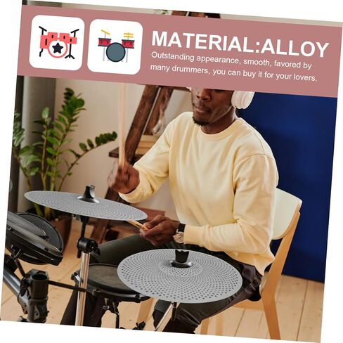 3pcs Low Volume Drum Cymbals Alloy Jazz Cymbals for Quiet Practice Noise Reduction Design for Drummers and Percussionists Lightweight and Durable in Saudi Arabia