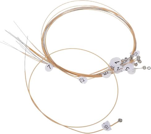 DECHOUS Lyre Harp Metal String Set 16 Tones Replacement Strings 50 Rivets for Musicians Compatible Lyre Models Sturdy Steel Construction in Saudi Arabia