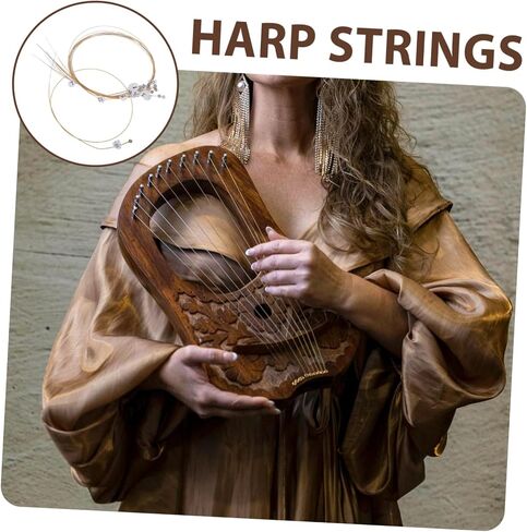 DECHOUS Lyre Harp Metal String Set 16 Tones Replacement Strings 50 Rivets for Musicians Compatible Lyre Models Sturdy Steel Construction in Saudi Arabia