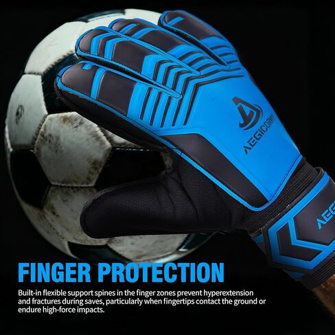 Goalie Goalkeeper Gloves with Finger Protection Breathable Soccer Gloves with Extra Grip, Unisex Youth and Adult, Black/Green, Sizes 5-10 in Saudi Arabia