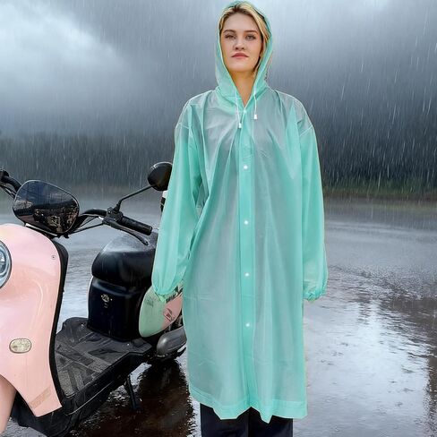 1 Piece Unisex Reusable Raincoat Portable Outdoor Hiking PE Raincoats for Height 150-190cm in Saudi Arabia