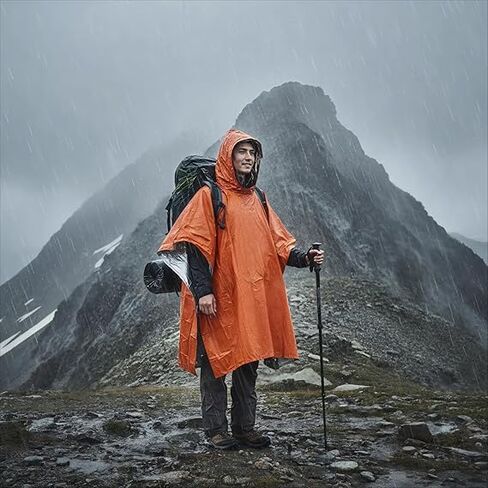 Reusable Emergency Rain Poncho with Bag Weather Resistant Raincoat for Camping,Emergency Supplies and Survival Kits (Green) in Saudi Arabia