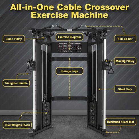 Commercial Functional Trainer Cable Machine, Multifunctional Cable Crossover Exercise Machine, All in One Home Gym System, Workout Weight Machine for Strength Training, Compact Fitness Equipment Set in Saudi Arabia