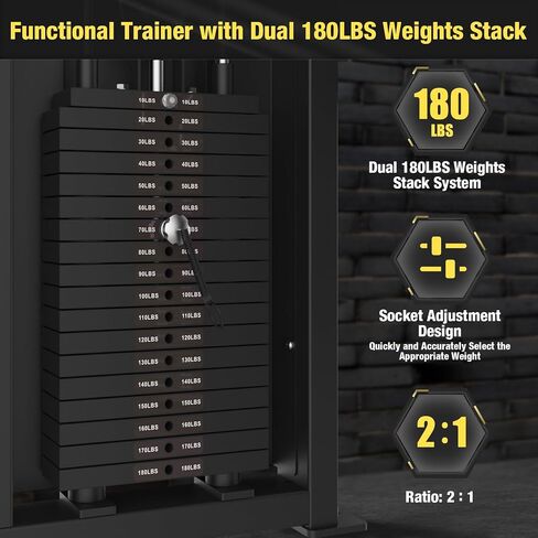 Commercial Functional Trainer Cable Machine, Multifunctional Cable Crossover Exercise Machine, All in One Home Gym System, Workout Weight Machine for Strength Training, Compact Fitness Equipment Set in Saudi Arabia