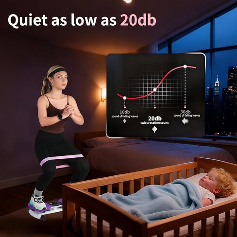 مدرب آب تويستر - شاشة رقمية LED ذكية، سعة 330 رطل، آلة لف الخصر فائقة الهدوء 20 ديسيبل، معدات رياضية منزلية مضادة للانزلاق للنساء والرجال، أداة تمرين دهون البطن للياقة البدنية الأساسية in Kuwait