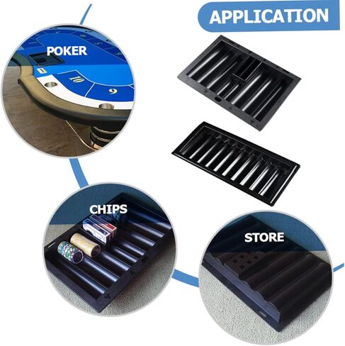 DECHOUS Table Chip Tray Poker Chip Holder Tray Poker Chip Carrier Poker Table Chip Rack Removable Dealer Style in Kuwait