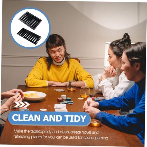 DECHOUS Table Chip Tray Poker Chip Holder Tray Poker Chip Carrier Poker Table Chip Rack Removable Dealer Style in Kuwait