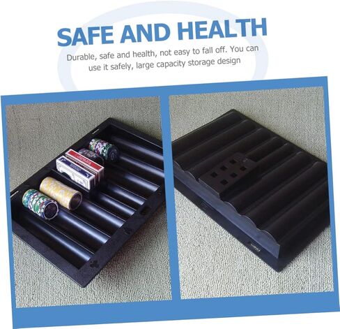 DECHOUS Table Chip Tray Poker Chip Holder Tray Poker Chip Carrier Poker Table Chip Rack Removable Dealer Style in Kuwait
