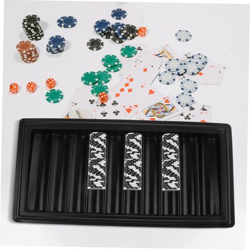 علبة رقاقة البوكر من الأكريليك، حامل رقاقة البوكر، رف صينية تخزين، رف أسود in Kuwait