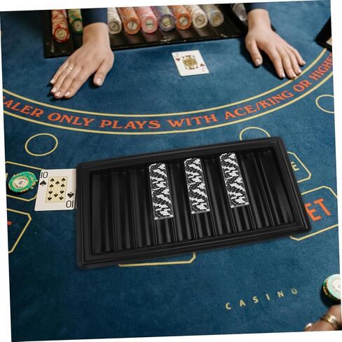 علبة رقاقة البوكر من الأكريليك، حامل رقاقة البوكر، رف صينية تخزين، رف أسود in Kuwait