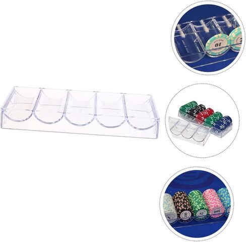 DECHOUS Lightweight Poker Chip Organizer Poker Rack Containers Chip Box Storage Plate in Kuwait