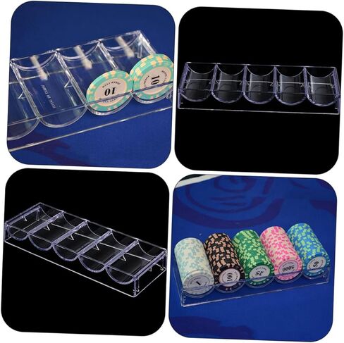 DECHOUS Lightweight Poker Chip Organizer Poker Rack Containers Chip Box Storage Plate in Kuwait