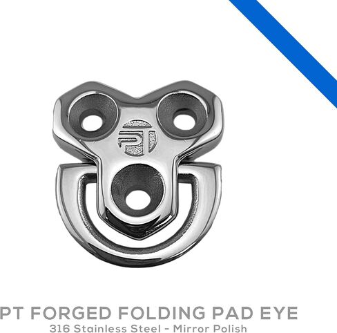 PT Folding Pad Eye D Ring Tie Down - 316 Stainless Steel Marine Grade - 1/4" (6mm) - Marine & Sailing Hardware in Saudi Arabia