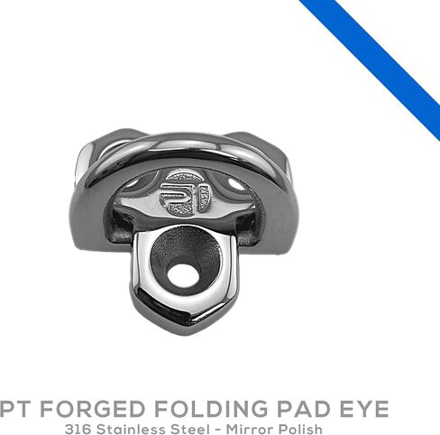 PT Folding Pad Eye D Ring Tie Down - 316 Stainless Steel Marine Grade - 1/4" (6mm) - Marine & Sailing Hardware in Saudi Arabia