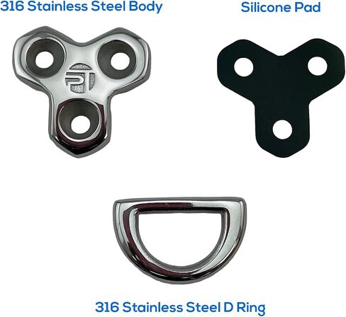 PT Folding Pad Eye D Ring Tie Down - 316 Stainless Steel Marine Grade - 1/4" (6mm) - Marine & Sailing Hardware in Saudi Arabia
