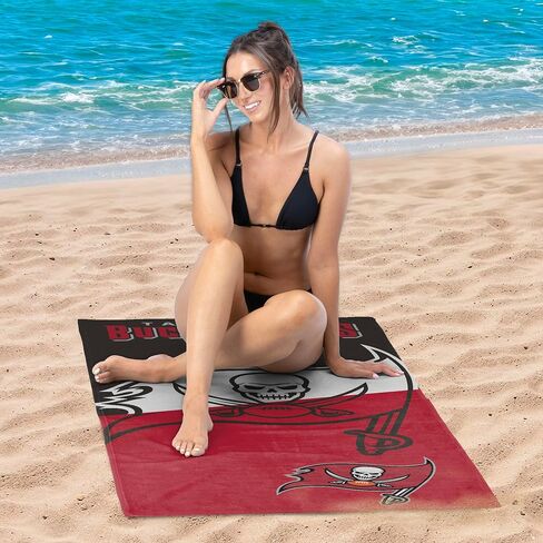 Northwest NFL Tampa Bay Buccaneers Microfiber Beach Towel, 30 x 60 Inches – Quick Dry, Sand Resistant, Lightweight, Highly Absorbent, Incisor Design in Saudi Arabia