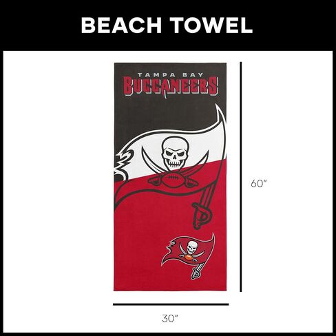 Northwest NFL Tampa Bay Buccaneers Microfiber Beach Towel, 30 x 60 Inches – Quick Dry, Sand Resistant, Lightweight, Highly Absorbent, Incisor Design in Saudi Arabia