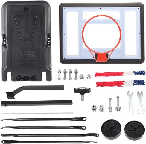 Basketball Hoop Backboard Stand System Portable Removeable Basketball Hoop & Goals Outdoor/Indoor Poolside Hoop Adjustable Height 1.15m-1.35m Basketball Set, Clear Backboard Black Stand in Saudi Arabia