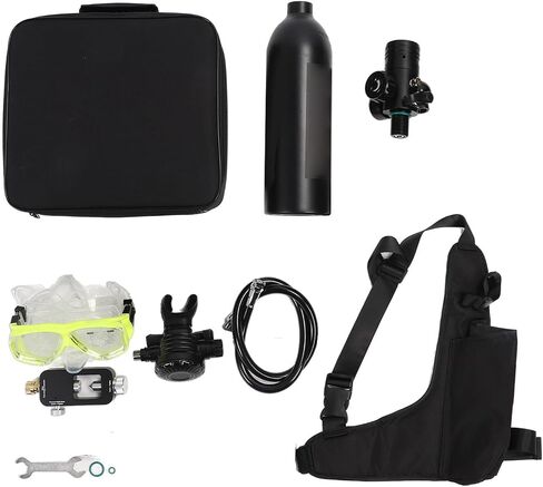 Yoidesu Scuba Diving Tank, 1L Mini Scuba Tank with Backpack, Portable Mini Scuba Tanks with Breathing Device Regulators for 15-20 Minute Diving in Saudi Arabia