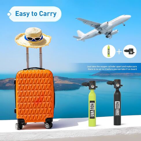 Mini Scuba Tank 0.5L Diving Tank with DOT Certification Recyclable Lung Tank Support 5-10 Minutes Backup Diving Air Tank Suit Pony Bottle for Underwater Exploration Rescue/Entertainment in Saudi Arabia