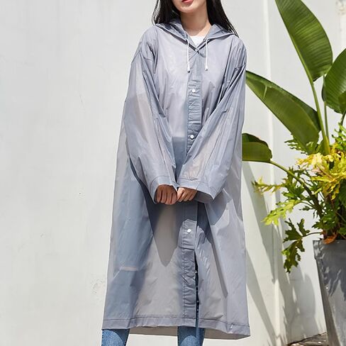 1 Pcs Rain Coats, Lightweight Rain Coat Waterproof Gear, Reusable EVA Ponchos, with Hood and Drawstring, for Men and Women in Saudi Arabia
